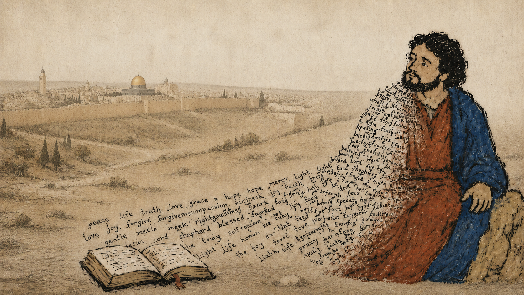 Jesus formed from words