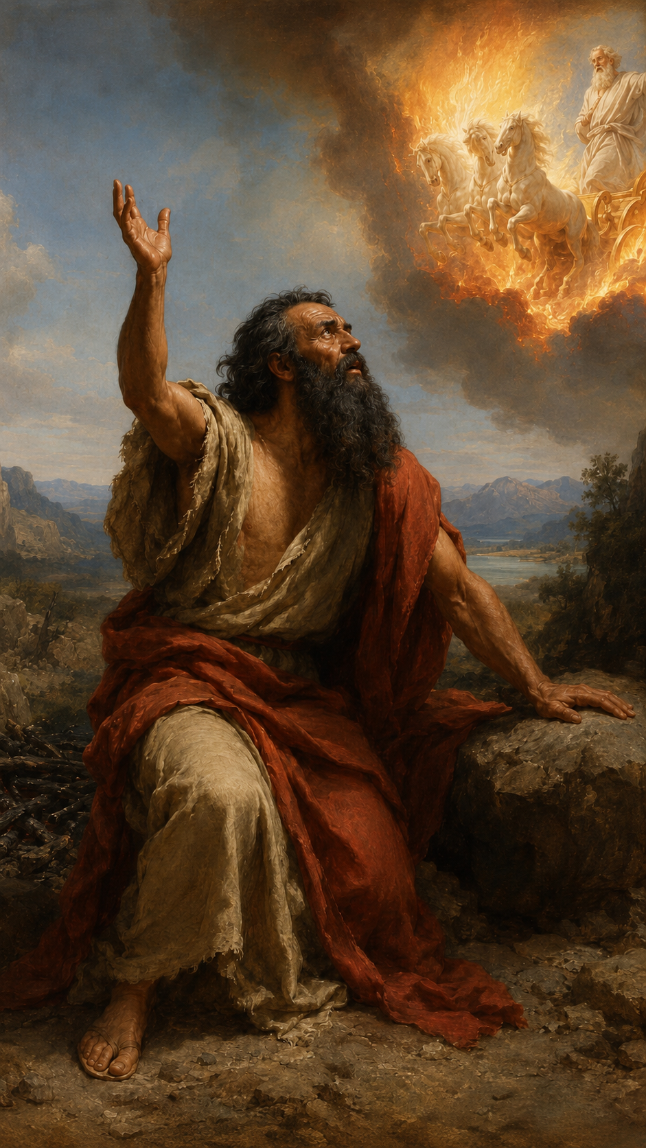 Elijah seeing the chariot of fire